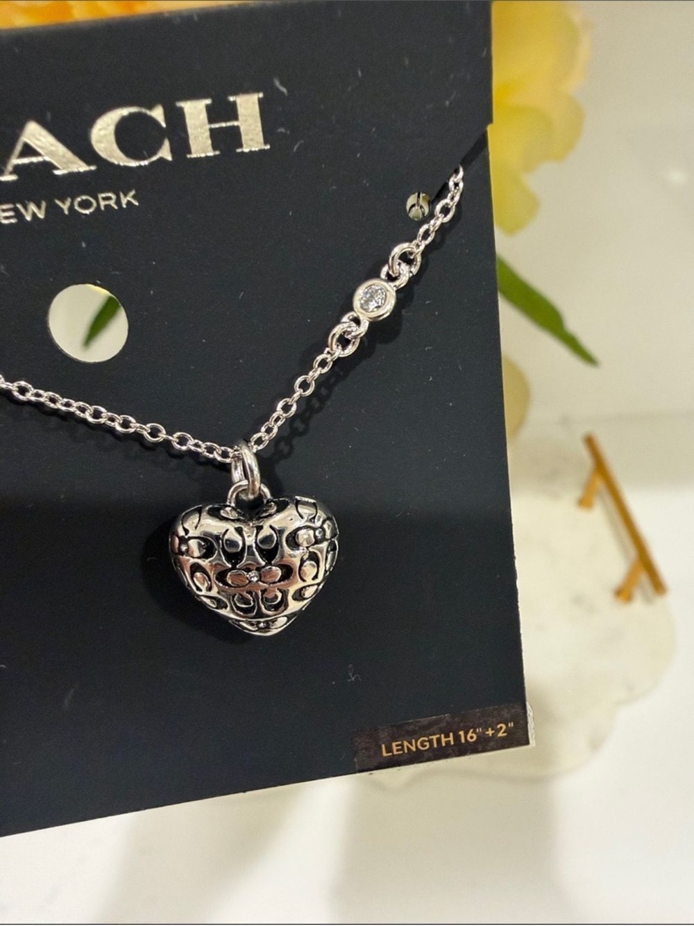 Coach Silver Heart Logo Pendant
Necklace - Picture 6 of 7